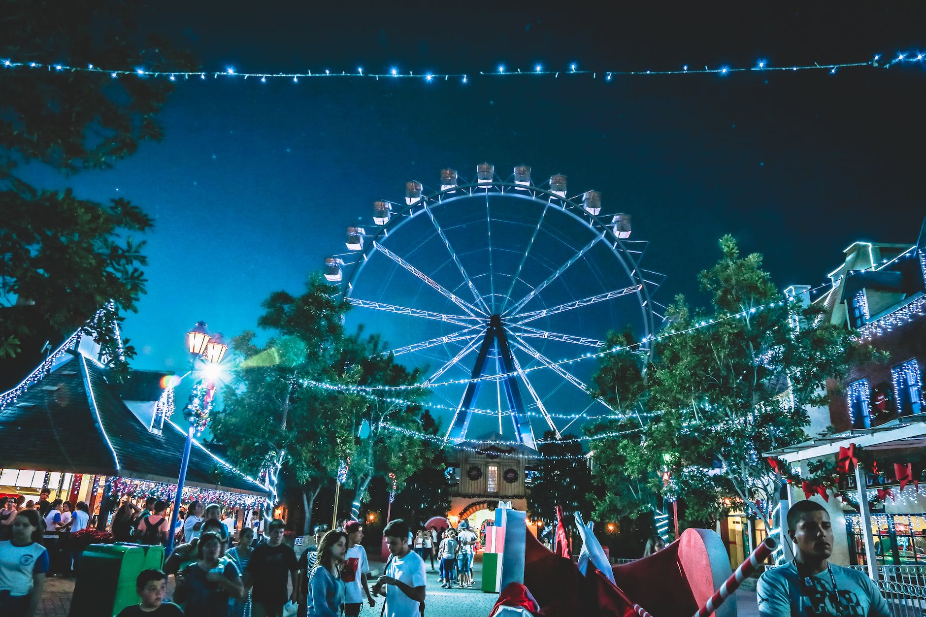 black and white ferris wheel